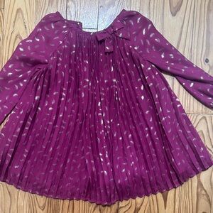 Cherokee Maroon Dress with Gold Leaf Pattern